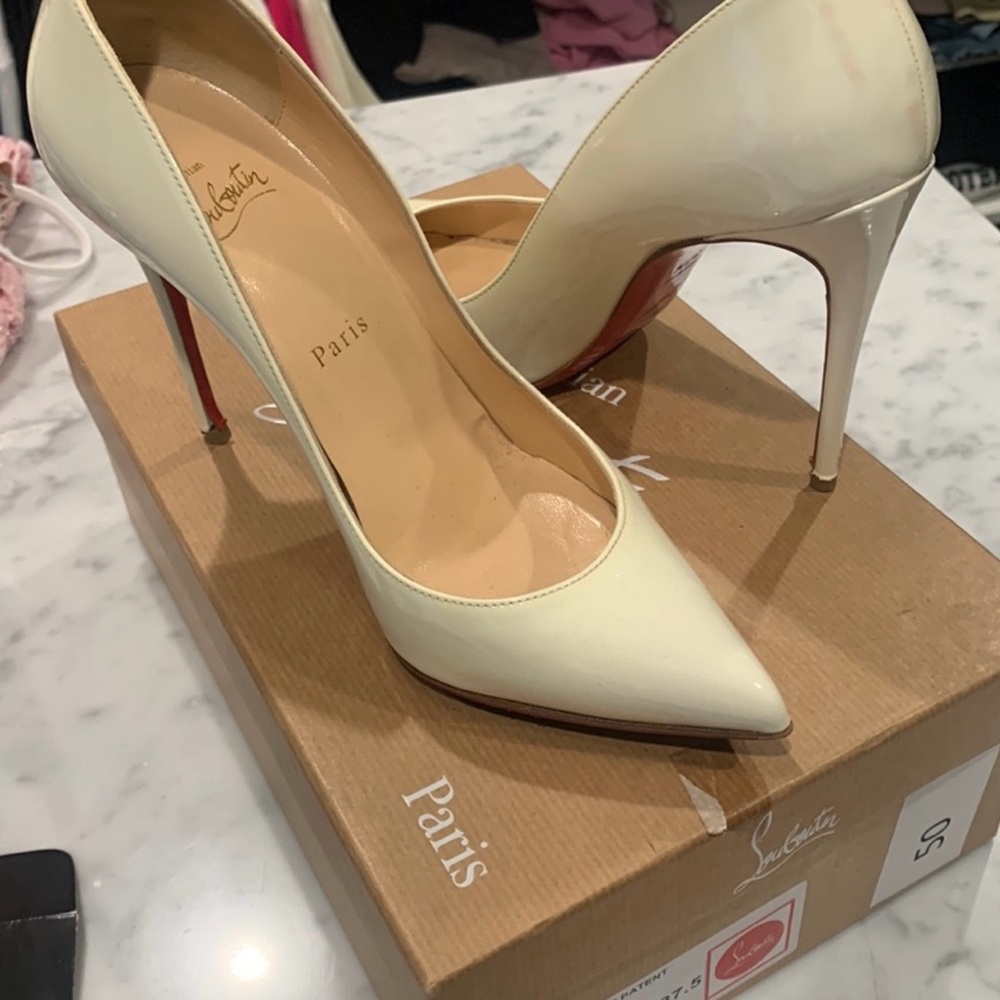 Christian Louboutin heels - white perfect for wedding size 7.5
